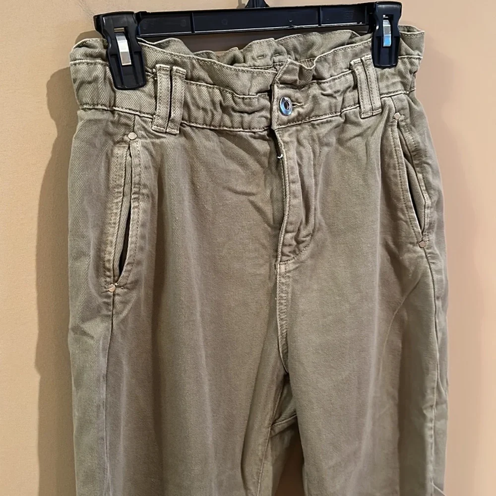 Zara barrel jean green trousers - Picture 2 of 3